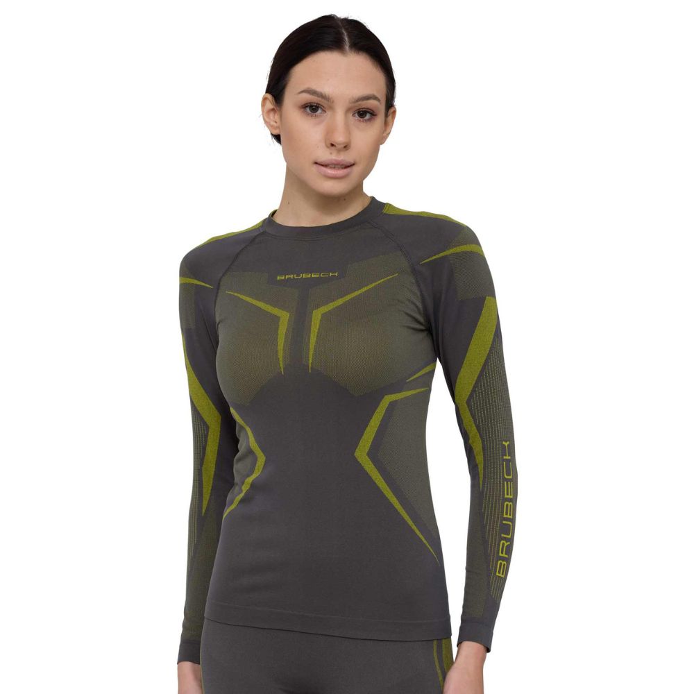 Brubeck Dry s dlouhým rukávem LS1736W Grey/Lime - L