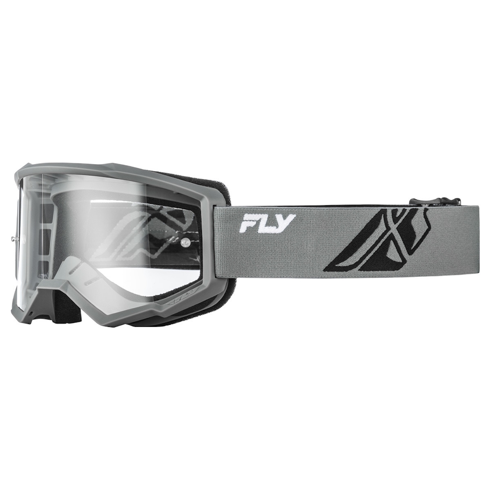 Fly Racing Focus Youth šedá/čierna, číre plexi