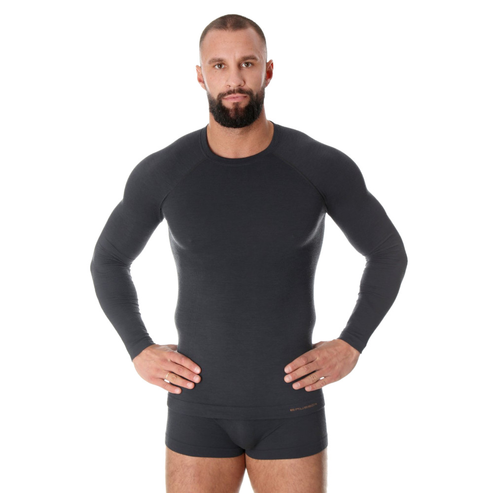 E-shop Brubeck Active Wool s dlhým rukávom Graphite - L