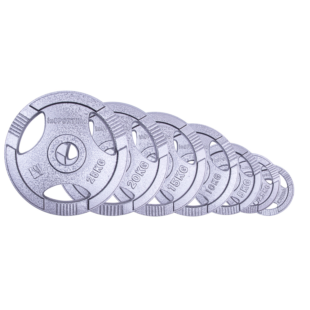 Sada olympijských liatinových kotúčov inSPORTline Hamerton 2x 1,25-25 kg 50 mm