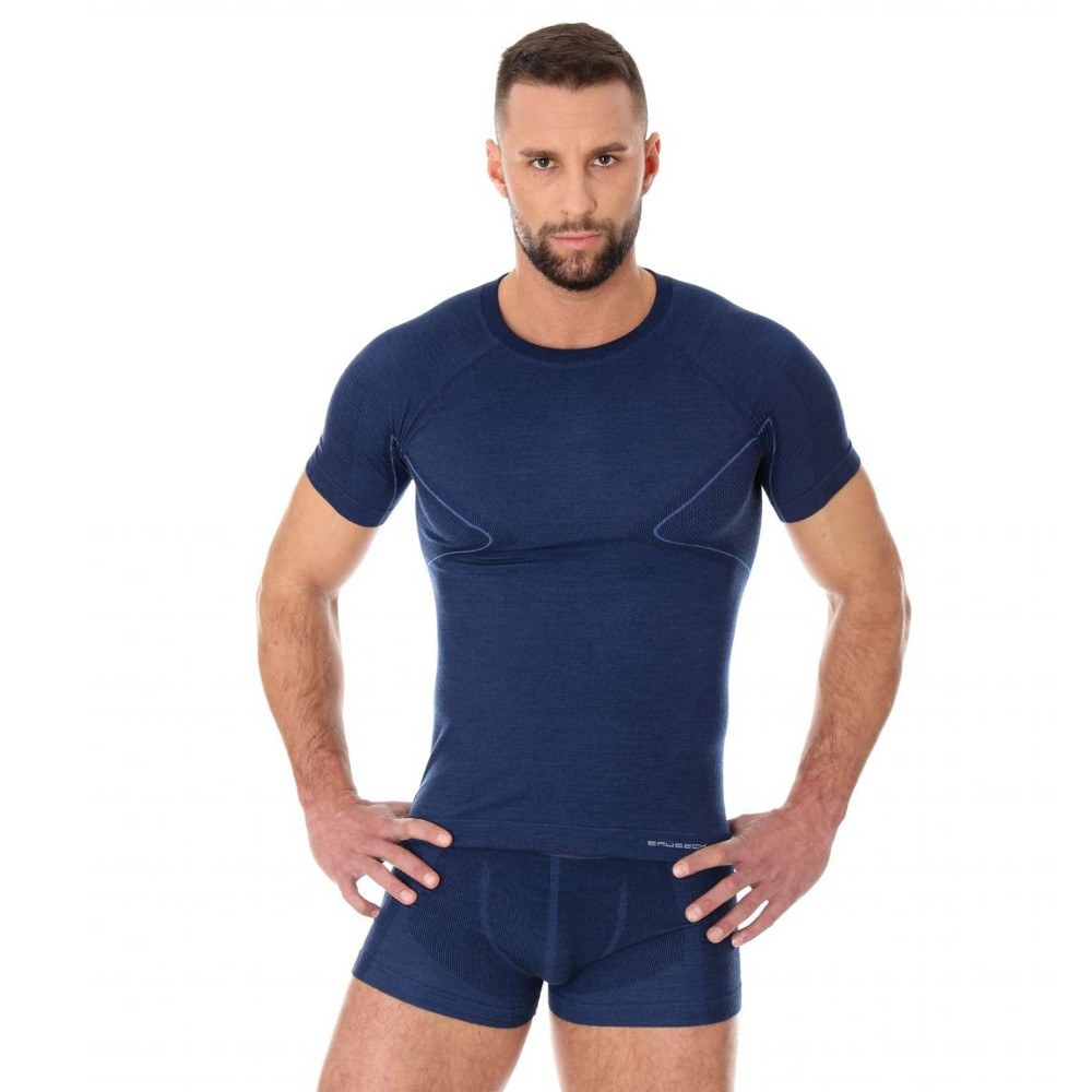 Brubeck Active Wool s krátkym rukávom Navy Blue - XL