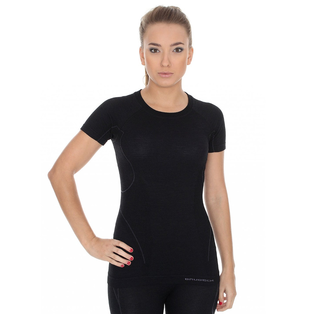 Brubeck Active Wool s krátkym rukávom Black - XL