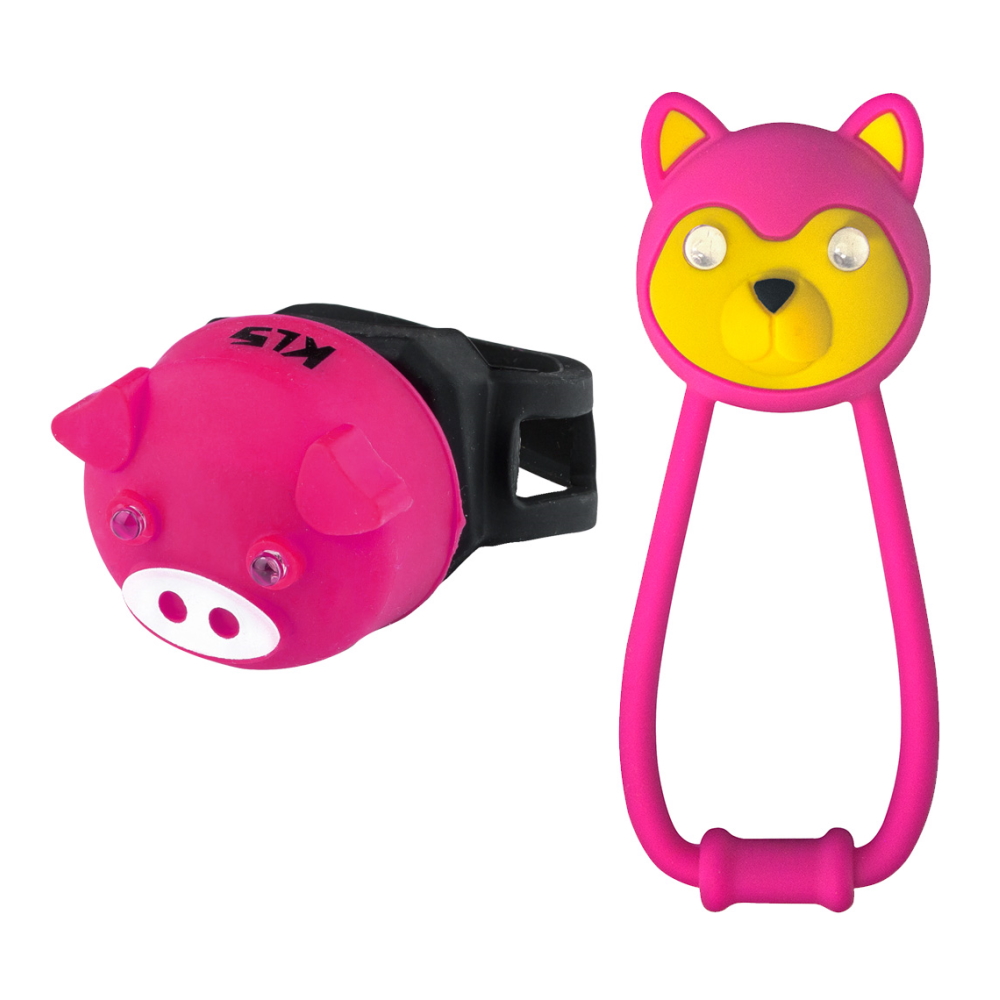 Súprava svetiel na bicykel Kellys Animal Magenta