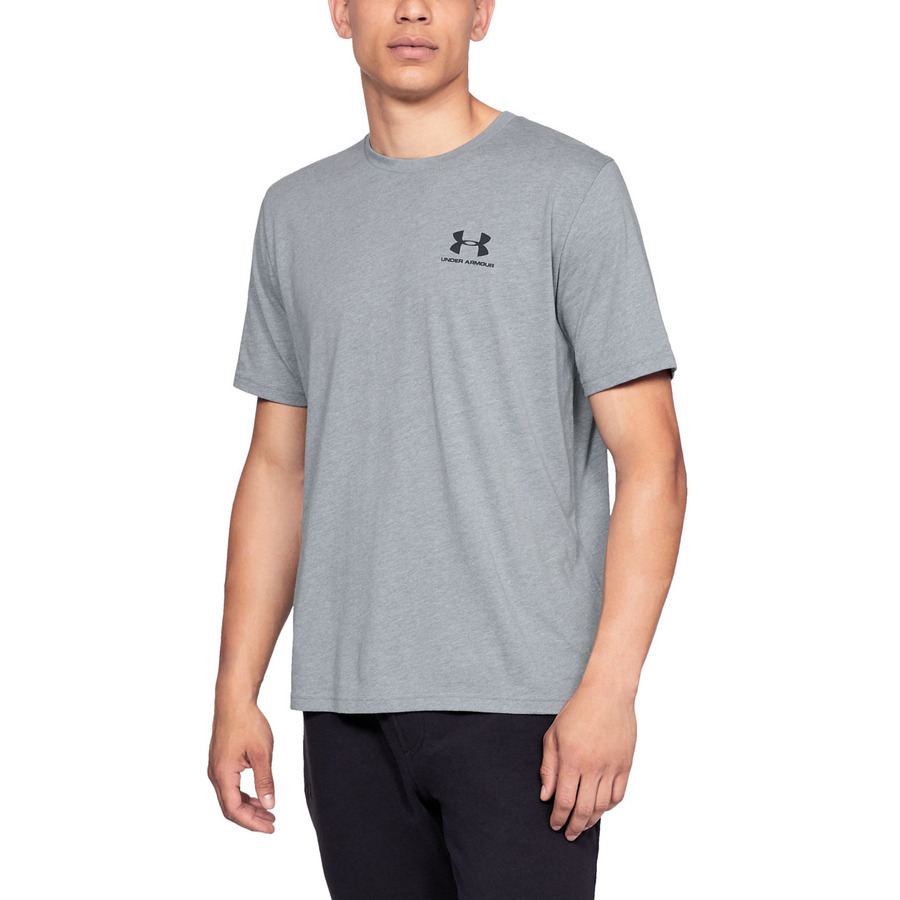 E-shop Under Armour Sportstyle Left Chest SS Steel Light Heather/Black - L