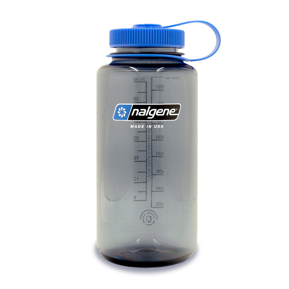 Nalgene Wide Mouth Sustain 1l Gray w/Blue Cap