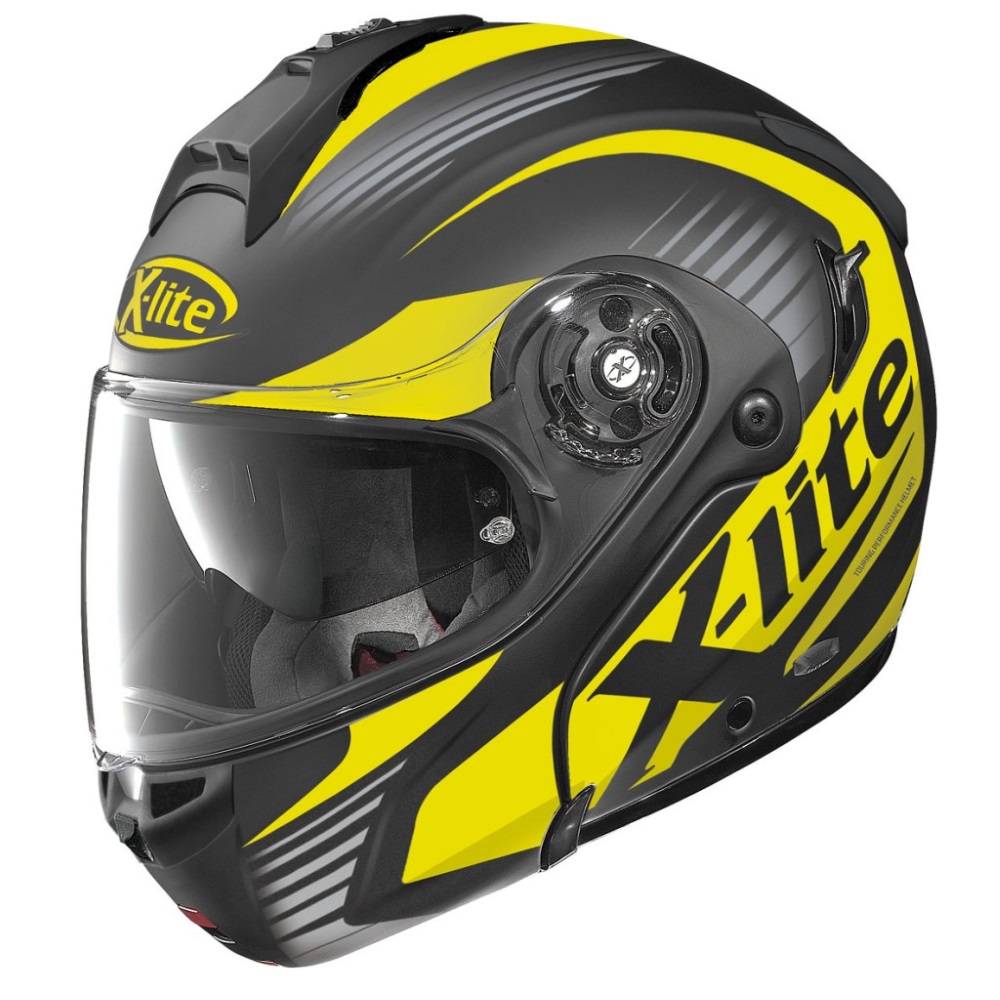 Výklopná moto prilba X-Lite X-1004 P/J Nordhelle N-Com Flat Black-Yellow