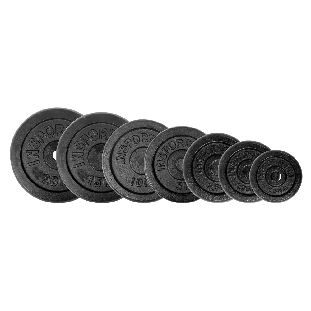 Sada liatinových kotúčov inSPORTline Castblack 2x 0,5-20 kg