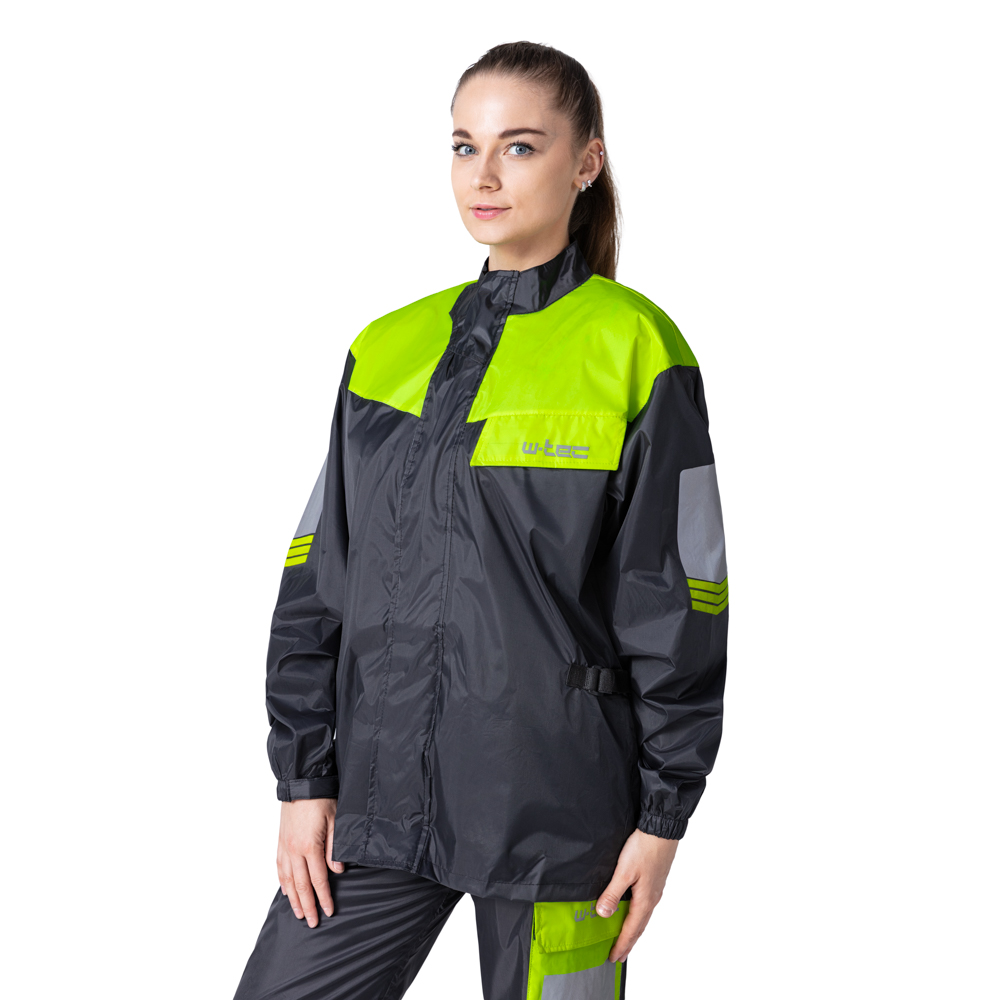 Moto pláštenka W-TEC Igava Farba čierna-fluo zelená, · záber 7