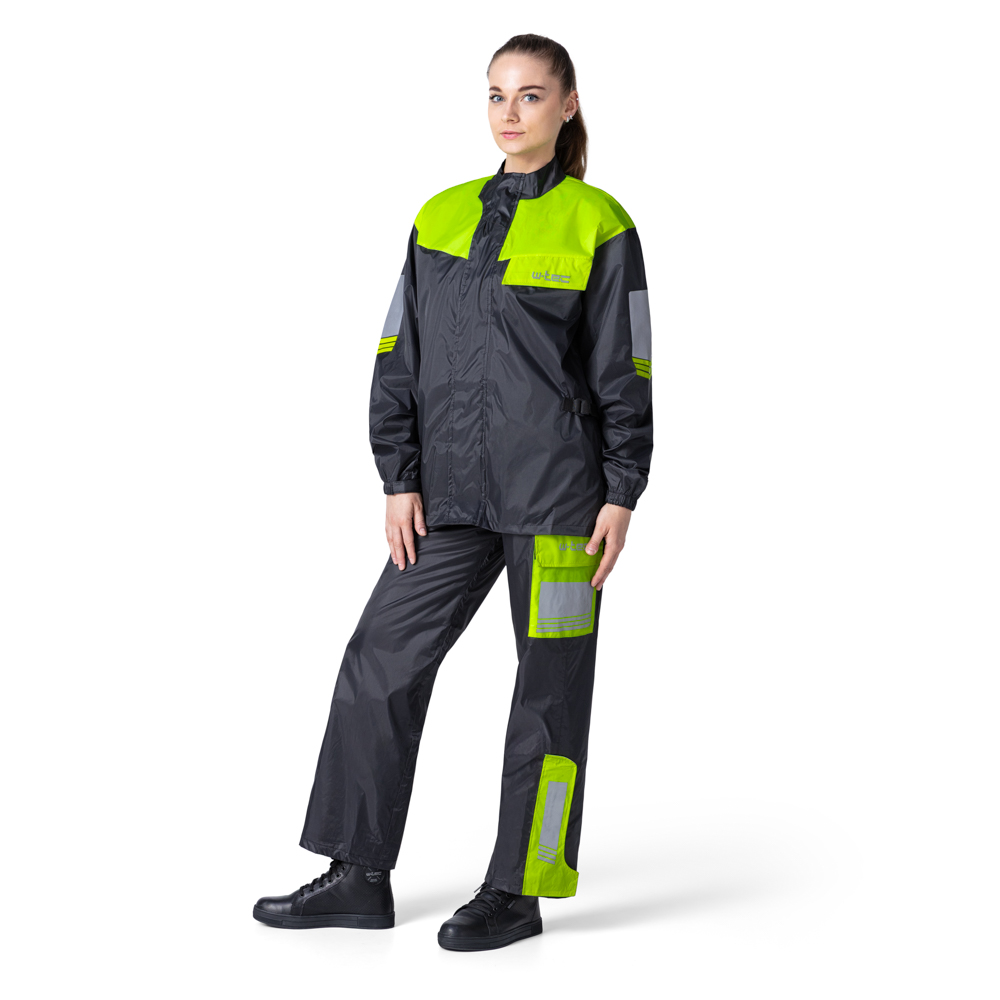 Moto pláštenka W-TEC Igava Farba čierna-fluo zelená, · záber 11