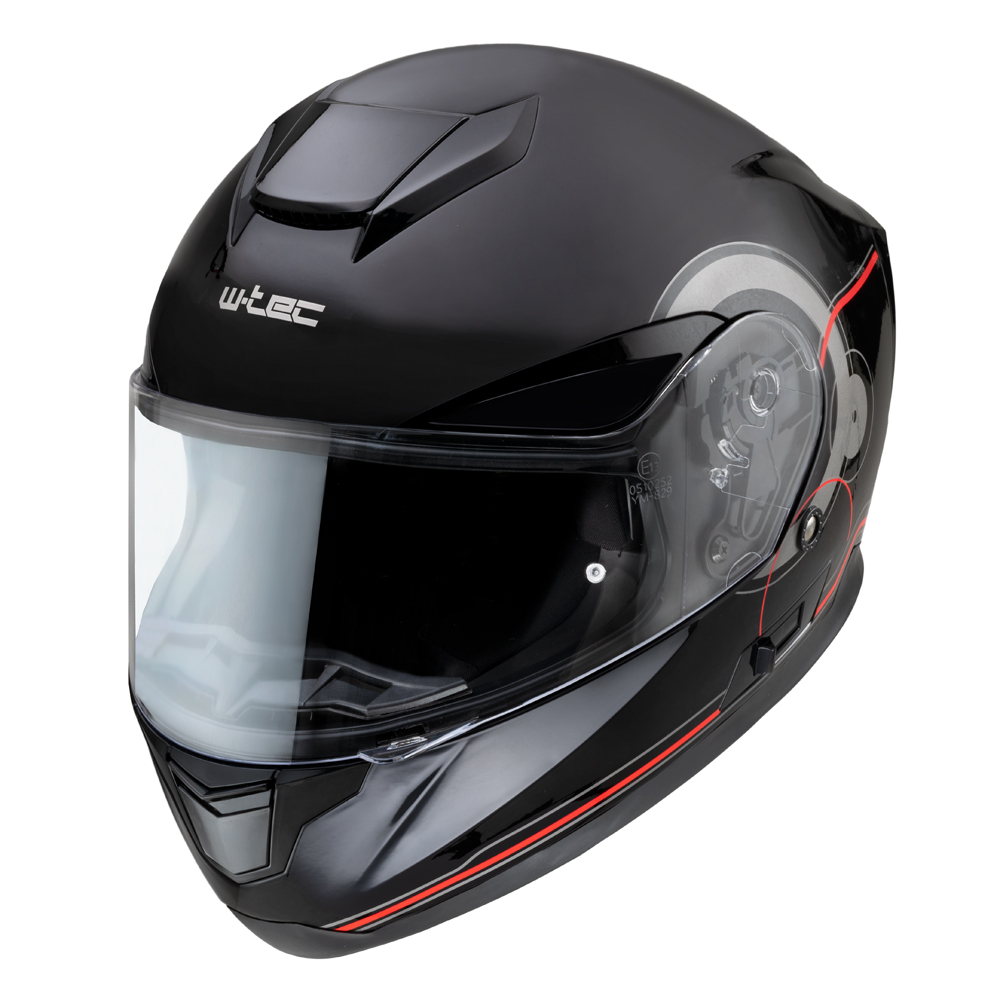 W-TEC Yorkroad Fusion Black Grey Red Glossy - L (59-60)