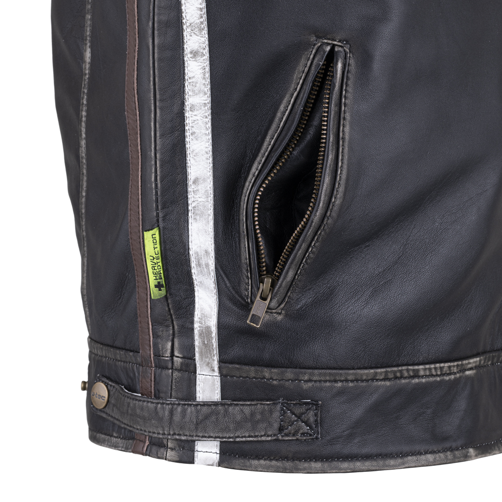 Pánska kožená moto bunda W-TEC Sheawen Vintage Farba čierna, · záber 12