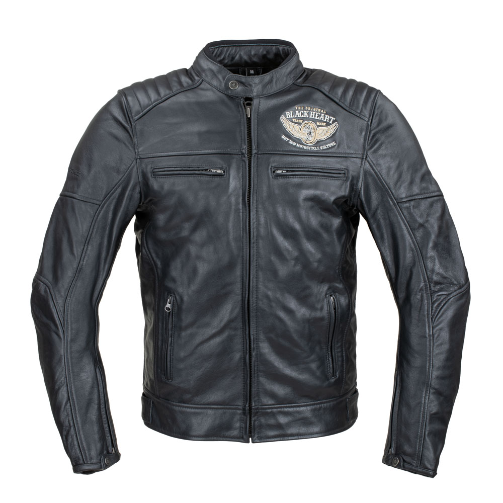 W-TEC Black Heart Wings Leather Jacket čierna - 4XL