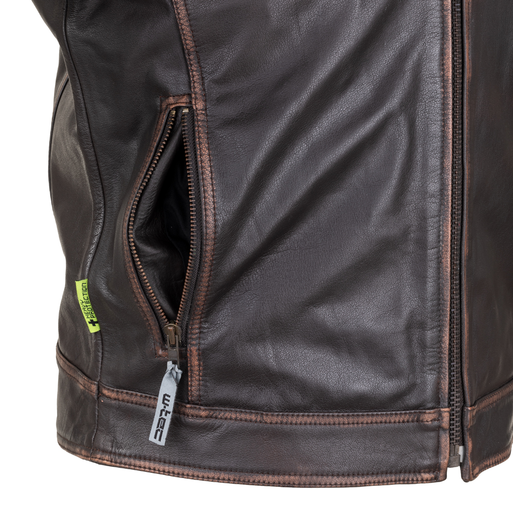 Kožená moto bunda W-TEC Embracer - Veľkosť: 5XL | Farba: Hnedá · záber 8