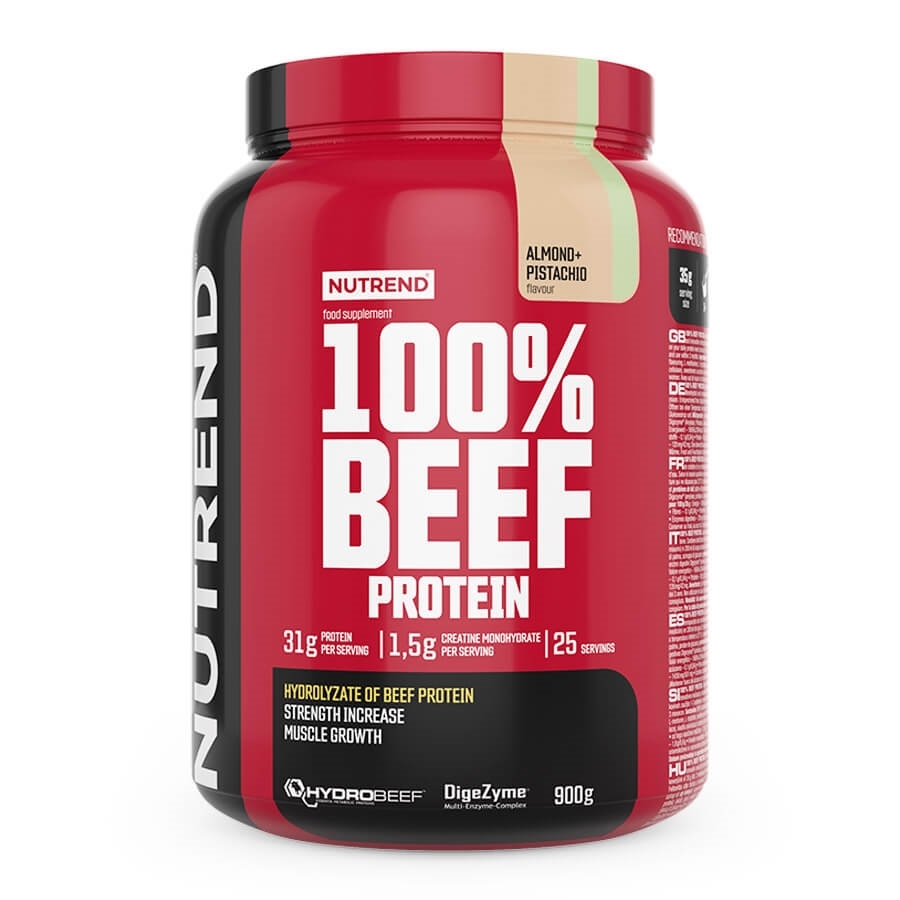 Hoväzia bielkovina Nutrend 100% Beef Protein 900g mandle+pistácie