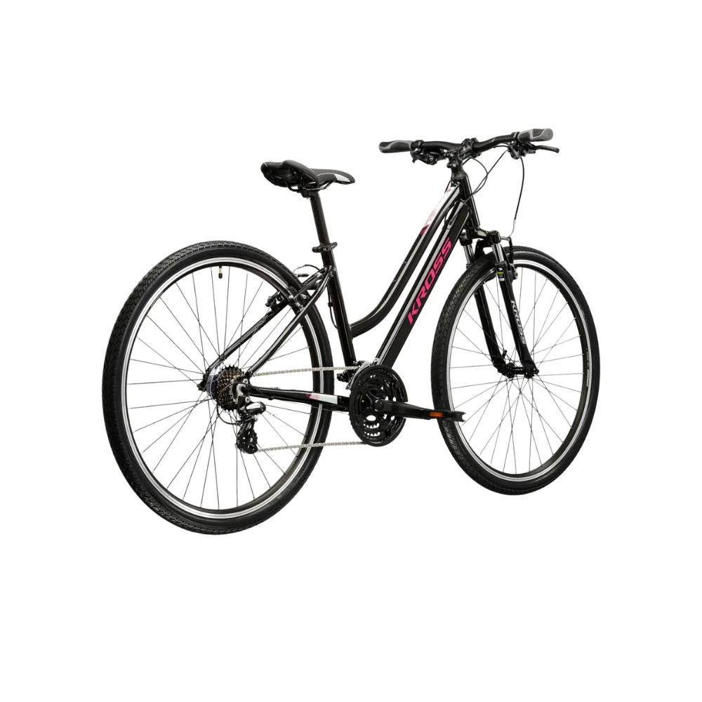 Kross Evado 2.0 28" - model 2025 čierna / ružová / lesk - S (15", 148-160 cm)