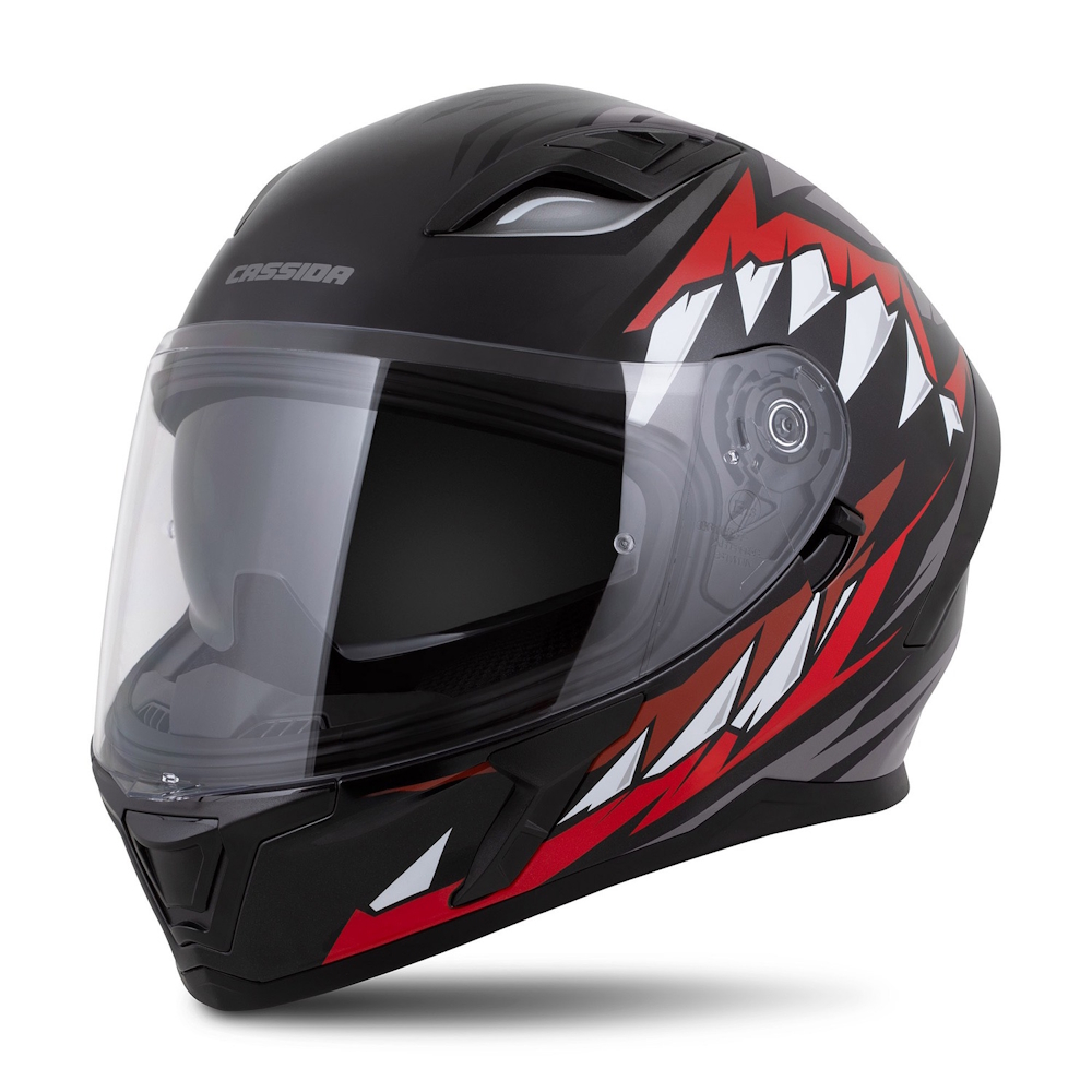 Moto prilba Cassida Orbit StriX červená/šedá/biela/čierna