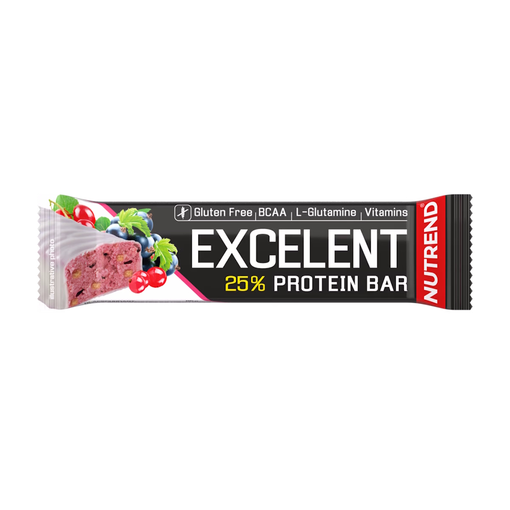 Nutrend EXCELENT protein bar 85g čierna ríbezľa s brusnicami