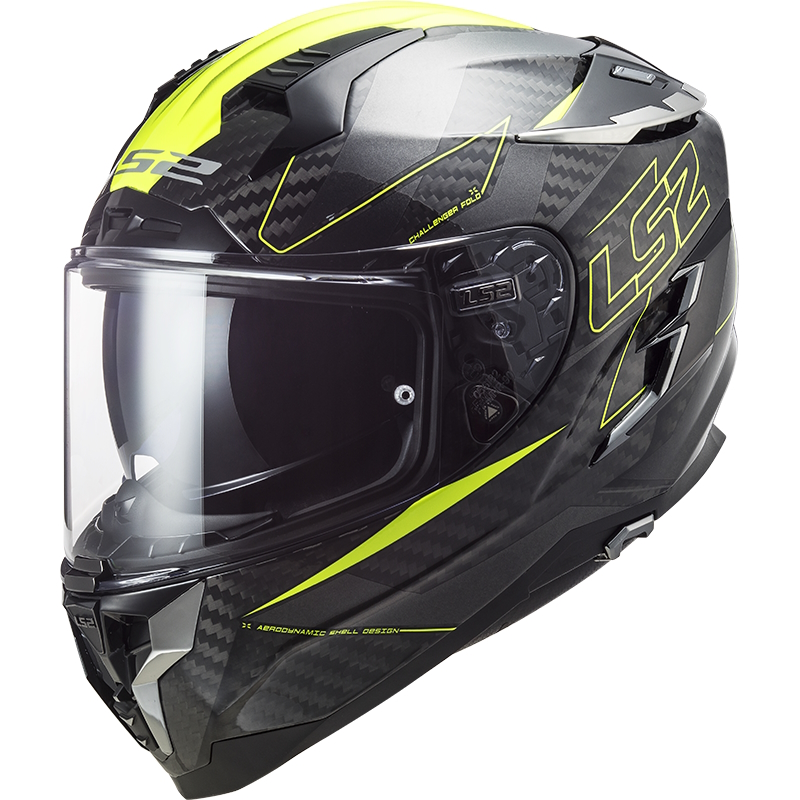 Moto prilba LS2 FF327 Challenger CT2 Fold Gloss H-V Yellow - S (55-56)