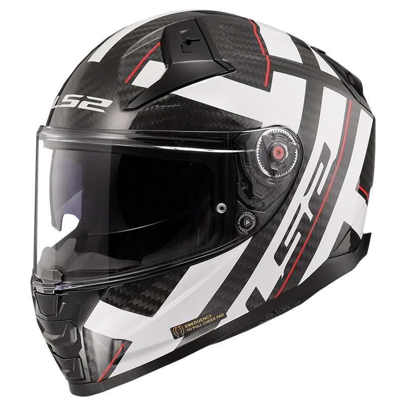 LS2 FF811 Vector II Carbon Strong Gl. White XXL (63-64)