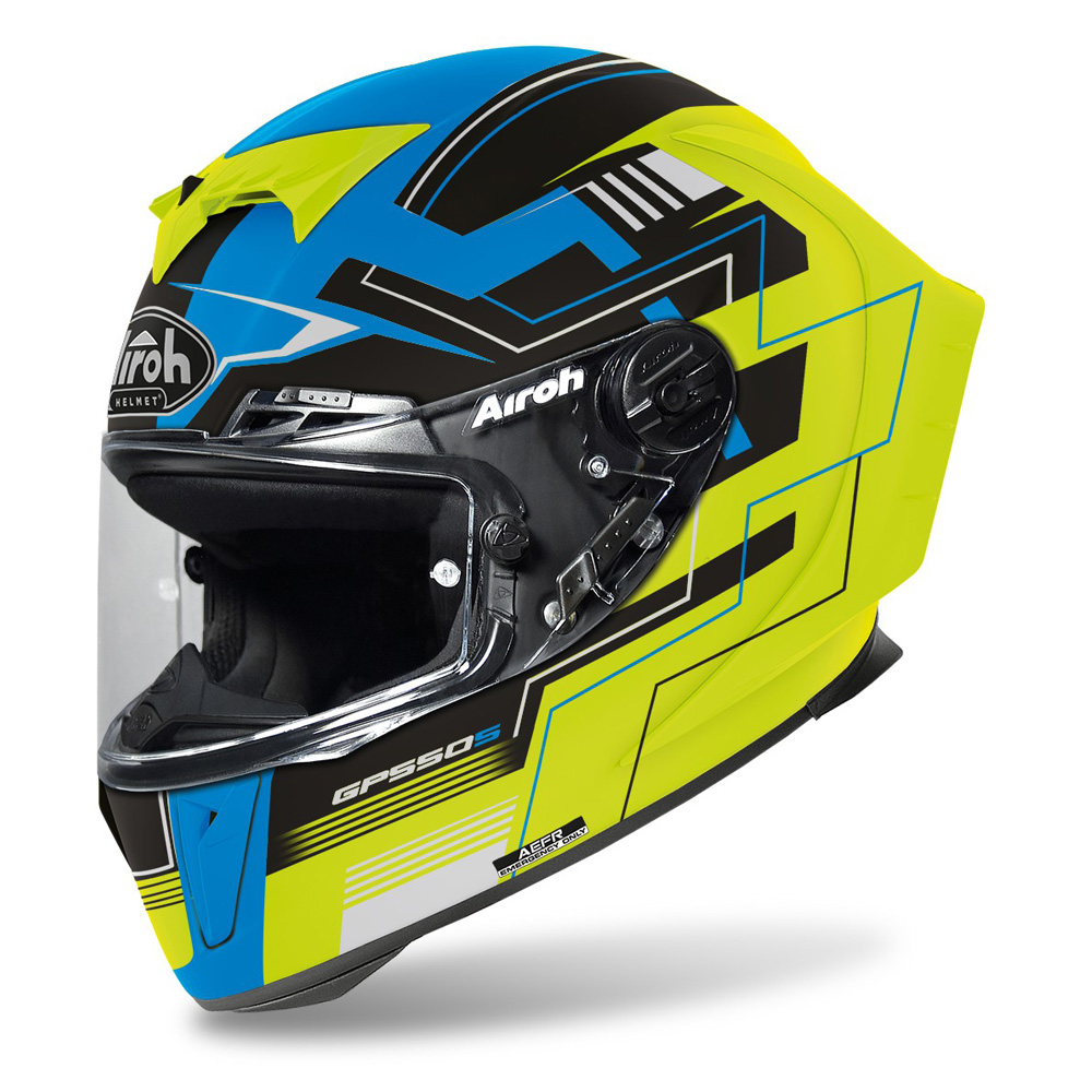 E-shop AIROH GP 550S Challenge matná modrá/žlutá 2022 L (59-60)