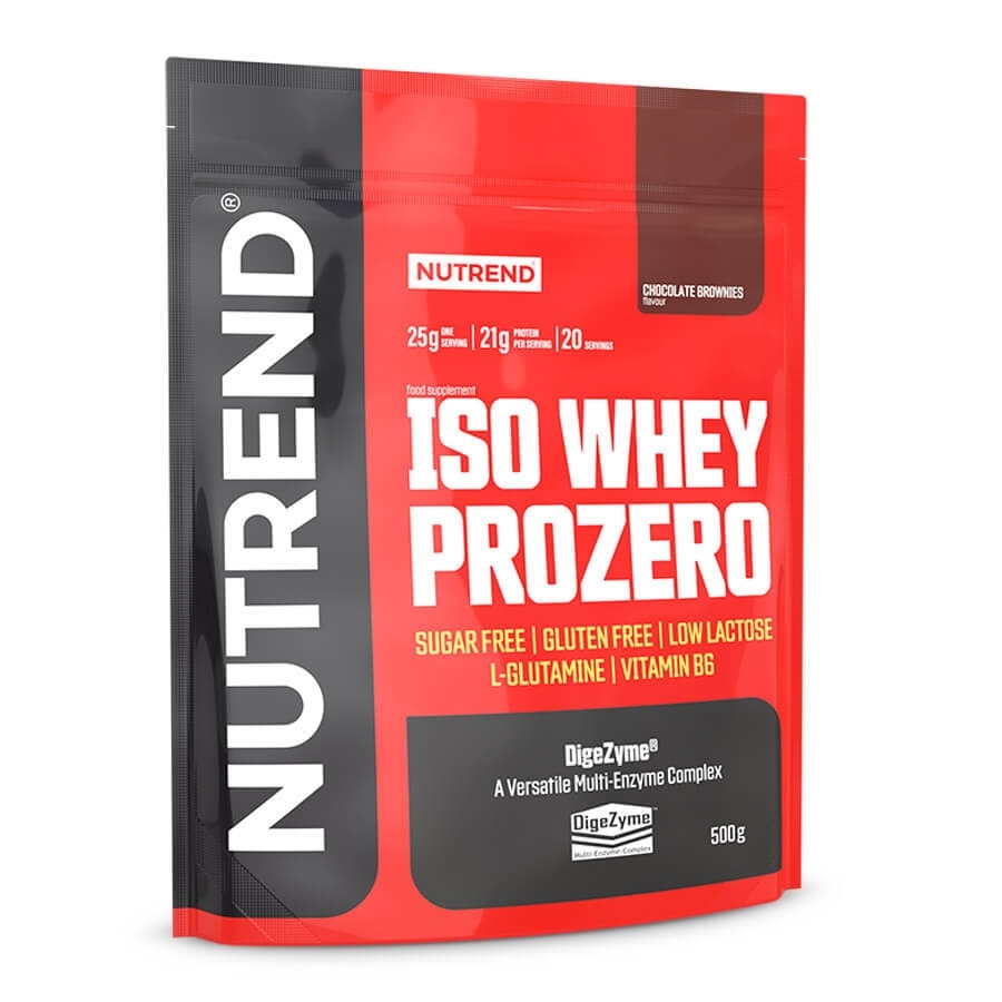 Práškový koncentrát Nutrend ISO WHEY Prozero 500 g čokoládové brownies