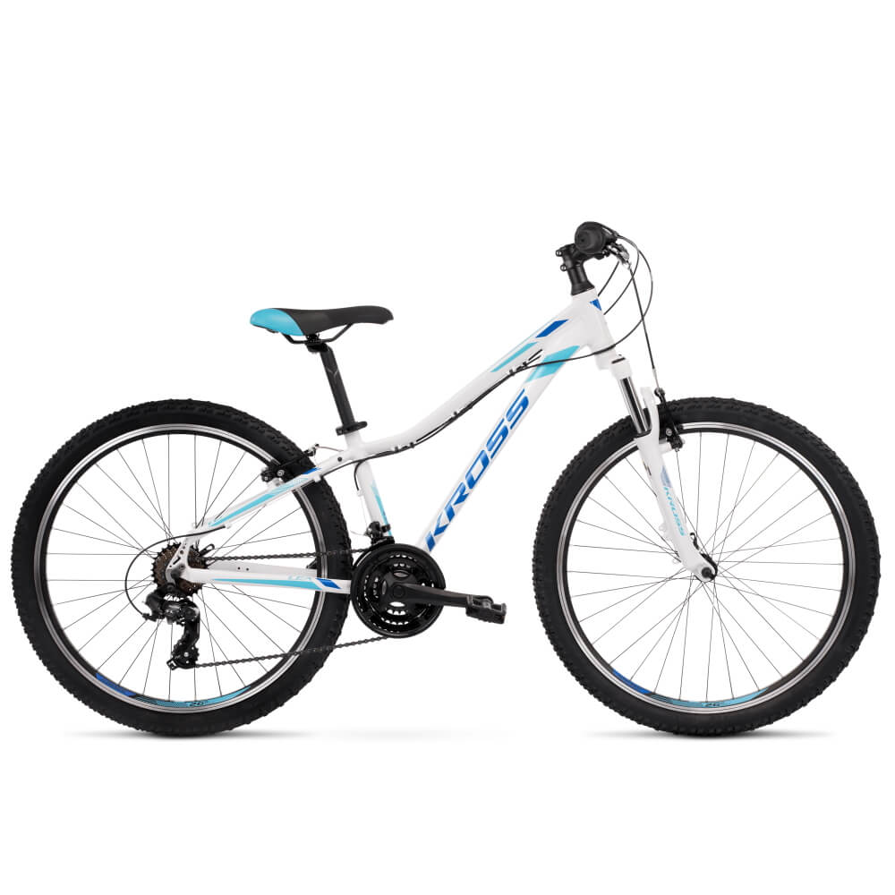 Dámsky horský bicykel Kross Lea 1.0 26" - model 2022 bielo-modrá - XS (15")