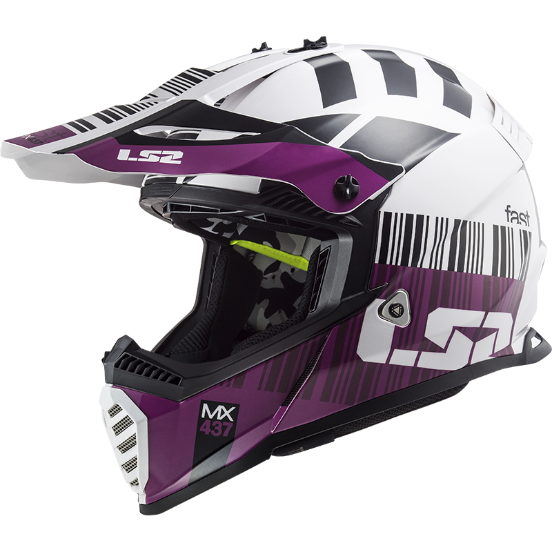 LS2 MX437 Fast Evo XCode Gloss White Violet - L (59-60)