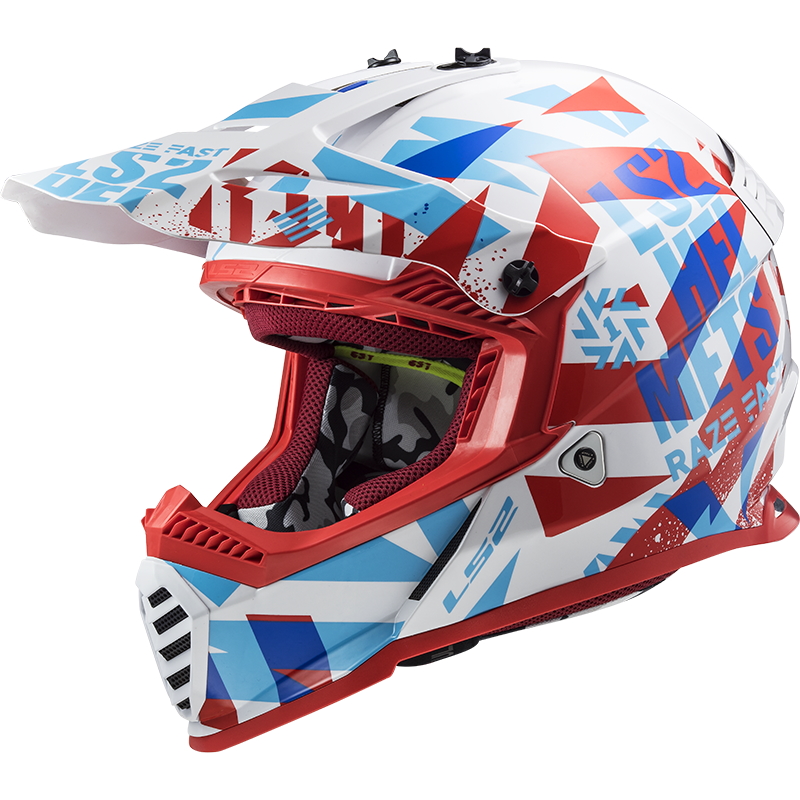 LS2 MX437J Fast Evo Mini Funky Funky Red White - S (47-48)