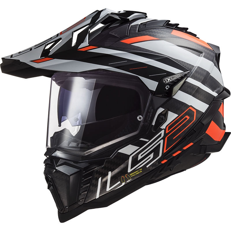 LS2 MX701 Explorer C Edge Black Fluo Orange M (57-58)