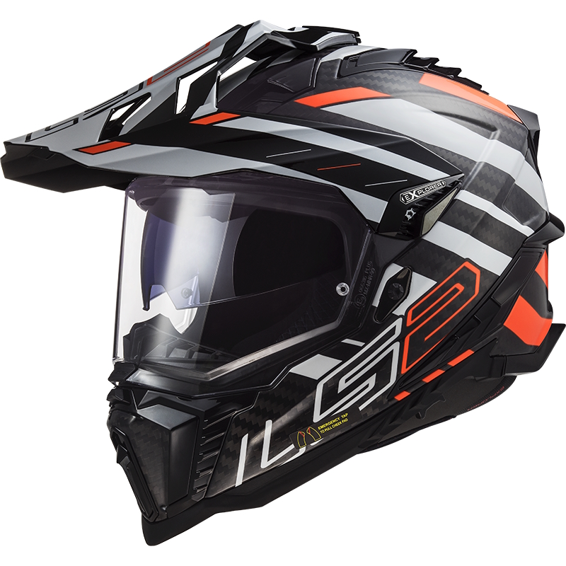 LS2 MX701 Explorer C Edge Black Fluo Orange L (59-60)