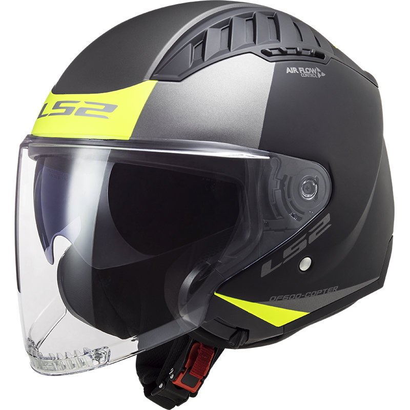 LS2 OF600 Copter Urbane Matt Black H-V Yellow - XXL (63-64)
