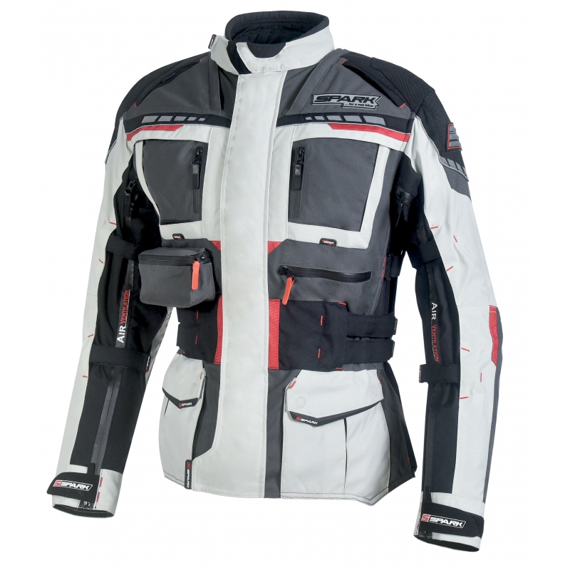Pánska textilná moto bunda Spark Avenger šedá - XXL