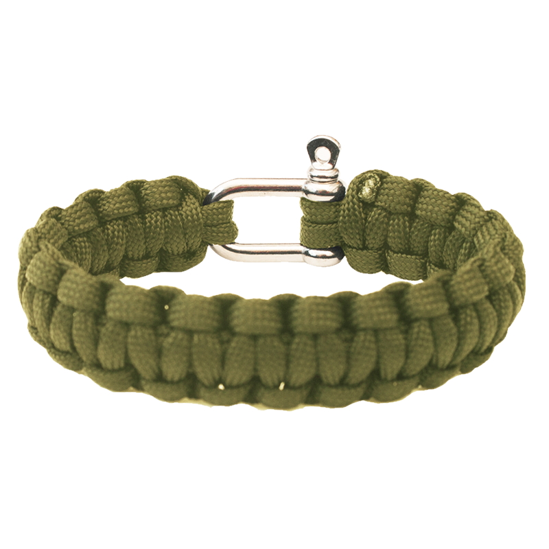 Highlander Paracord - kovová spona olivovo zelená