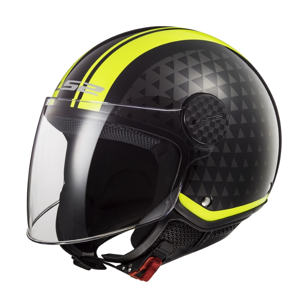 LS2 OF558 Sphere Lux Crush Black H-V Yellow - XS (53-54)