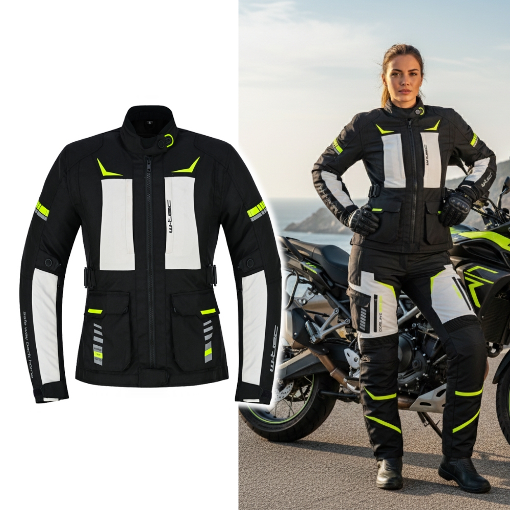 W-TEC Warao Lady bunda čierna-fluo - L rozšírená