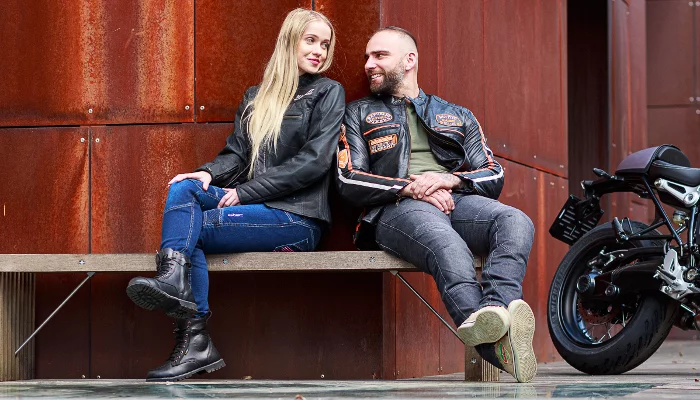 Jeansové moto nohavice - Akcia, Výpredaj