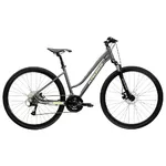 Dámsky crossový bicykel Kross EVADO 3.0 28" - model 2025 - šedá / zelená / lesk
