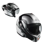 Preklápacia moto prilba ROOF Desmo Elico P/J - bielo-strieborná