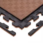 Puzzle tatami podložka inSPORTline Sazegul 100x100x2 cm - mocha mousse-čierna, vzor 5 prúžkov