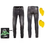 Pánské moto jeansy W-TEC Kancelor - 2. akosť - šedá