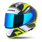 Moto prilba Cassida Aero Drome modrá/žltá fluo/svetlo modrá/biela