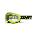 Motokrosové okuliare 100% Strata 2 New - Neon Yellow, číre plexi