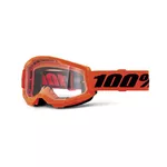 Motokrosové okuliare 100% Strata 2 New - Orange, číre plexi