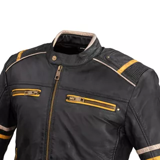 Pánska kožená moto bunda W-TEC Traction - čierna