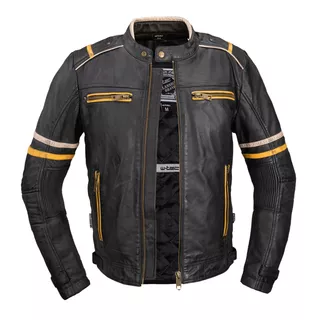 Pánska kožená moto bunda W-TEC Traction - čierna