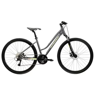Dámsky crossový bicykel Kross EVADO 3.0 28" - model 2025 - šedá / zelená / lesk