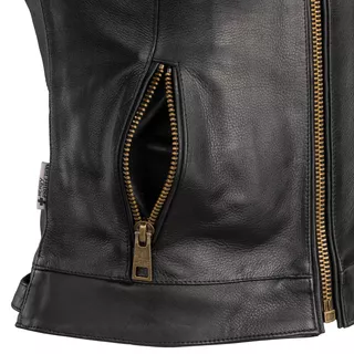 Dámska kožená moto bunda W-TEC Stripe Lady - čierna