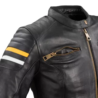 Dámska kožená moto bunda W-TEC Stripe Lady - čierna