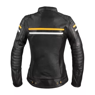 Dámska kožená moto bunda W-TEC Stripe Lady - čierna