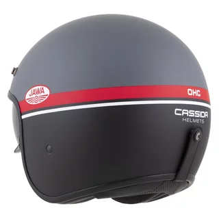 Moto prilba Cassida Oxygen Jawa OHC 2.0 šedá matná/červená/čierna/biela